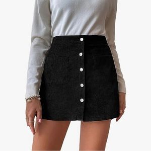 Button up black mini skirt from Simons